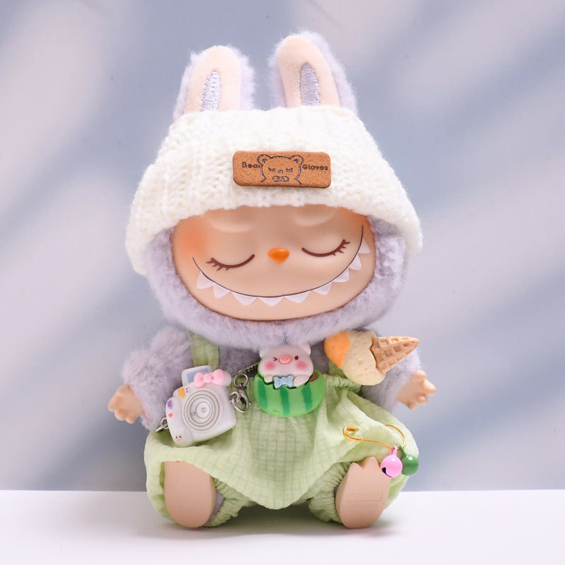 🧸 Overall & Wooly Hat Costume for Labubu