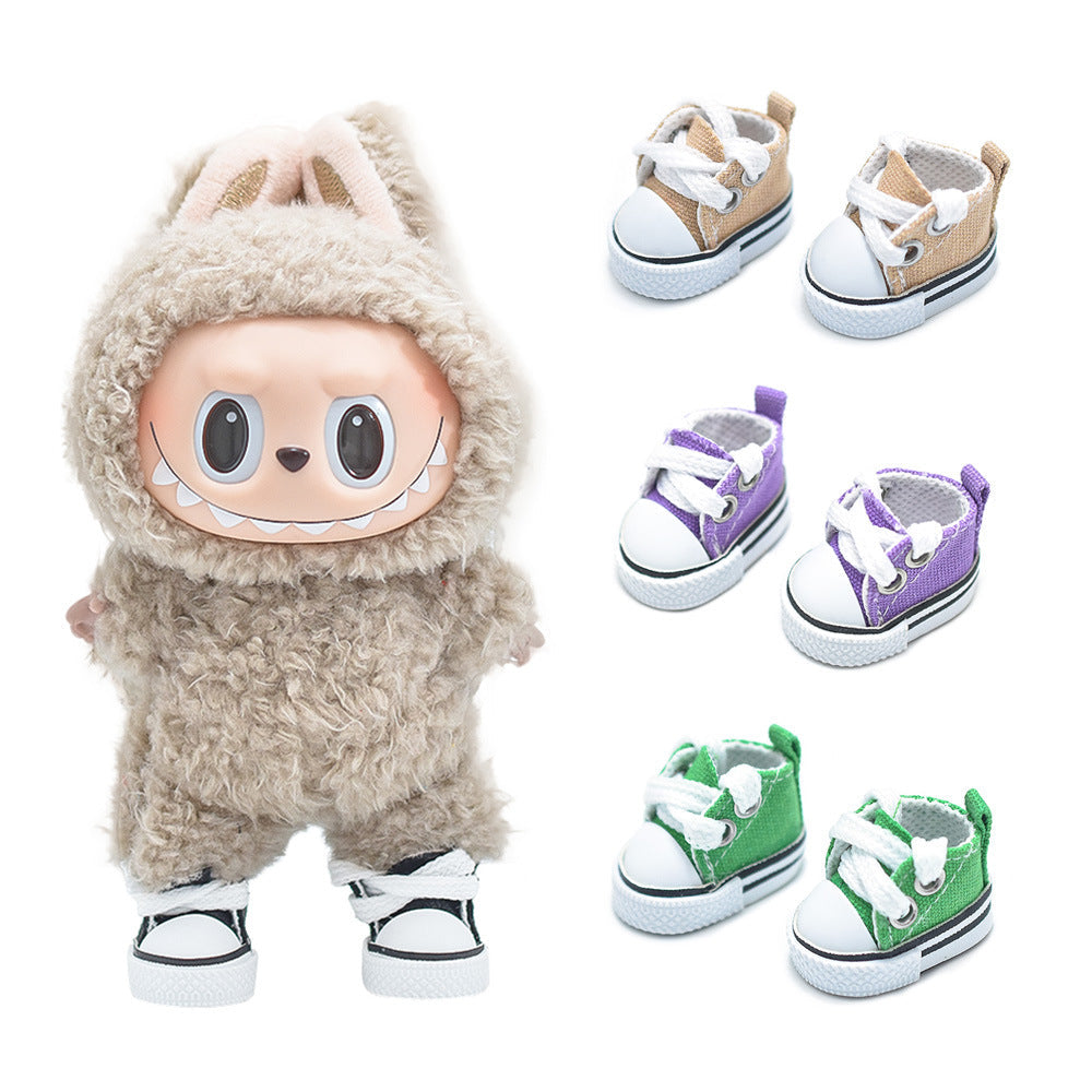Labubu Canvas Shoes 17cm Labubu Pendant Shoes 10cm Cotton Doll Belle Pendant Baby Clothes
