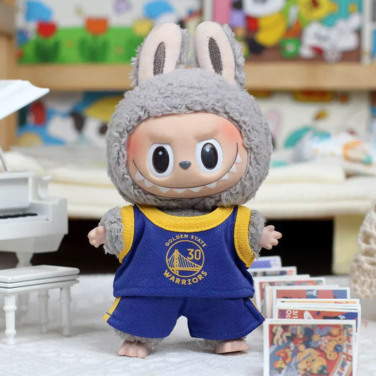 Only clothes] 17cm Labubu Labubu doll cotton doll basketball clothes small doll clothes