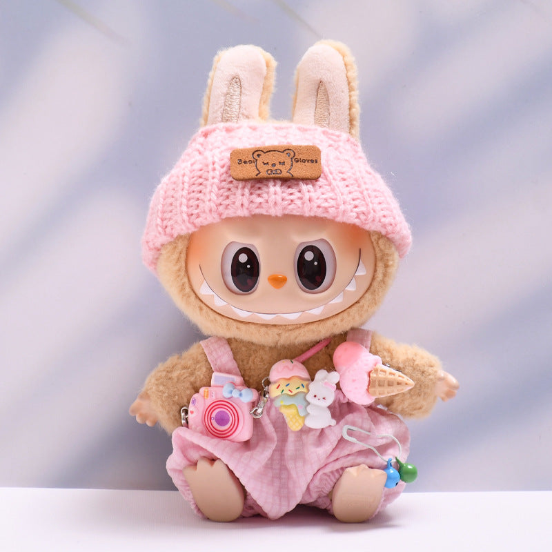 🧸 Overall & Wooly Hat Costume for Labubu