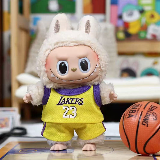 Only clothes] 17cm Labubu Labubu doll cotton doll basketball clothes small doll clothes