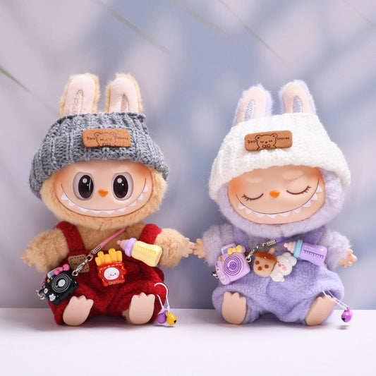 Only clothes] the first and second generation of blind box Labubu pendant clothes bottle suspenders pants suit cloth doll clothes